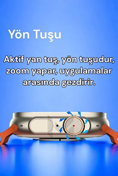 L'eDoren Ultra 10 Watch 49mm 10 in 1 Edition 10 Kordon + Silikon Koruyucu Kablosuz Şarj Özellikli Akıllı Saat