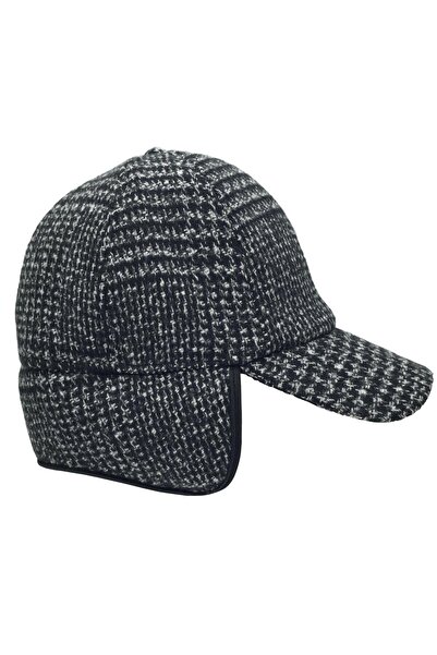 şapkadan Kışlık Kep Siyah Polarlı Avcı Şapka Kulaklıklı Şapka