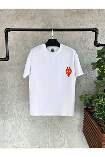 oneagılyazı Unisex velika bela majica sa vatrenim printom