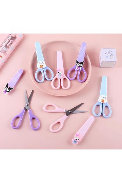 BLA GROUP 3D Kuromi Scissors with Cute and Colorful Sticker - Purple