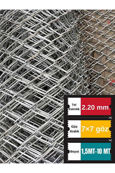 Santas 7×7 Cm Göz 2.20 Mm (1,5MT -10MT) Galvanizli Helezon Bahçe Çit Tel Örgü
