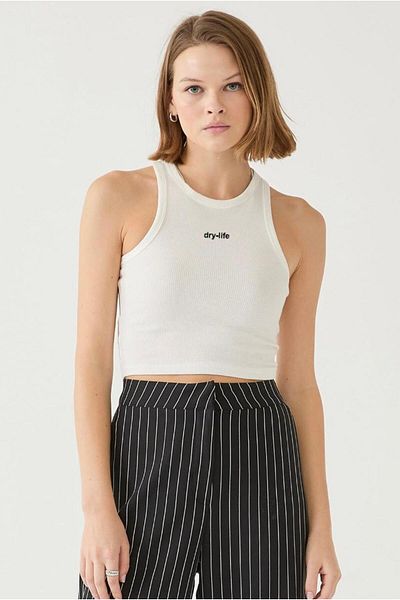 DryMod Body de atlet crop cu striată, cu șalter - Camolă imprimată
