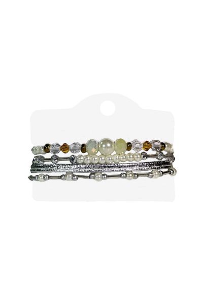 etniko Shiny Pearl Stone - Shiny Handmade Multiple Ethnic Women's Bracelet