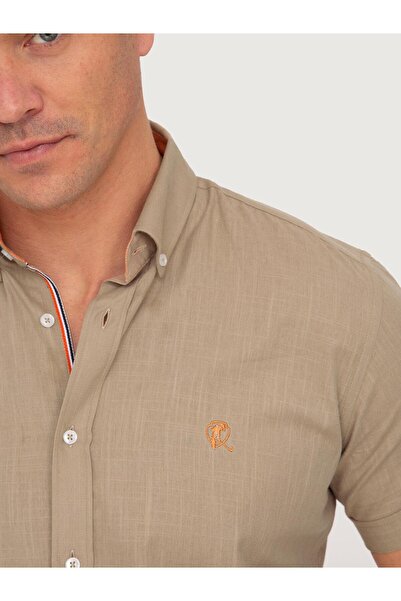 SIR RAYMOND TAILOR GOLF CLUB 1877 Si2636057 - Men's Milk Coffee Regular Fit Comfortable Fit Short Sleeve Shirt