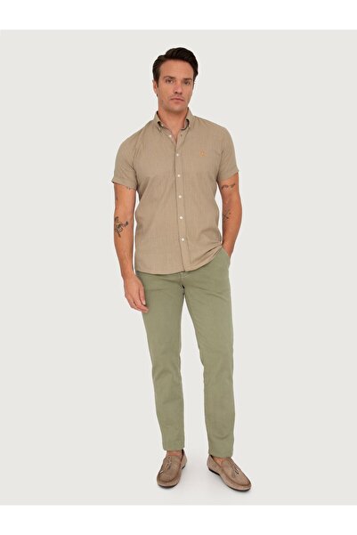 SIR RAYMOND TAILOR GOLF CLUB 1877 Si2636057 - Men's Milk Coffee Regular Fit Comfortable Fit Short Sleeve Shirt