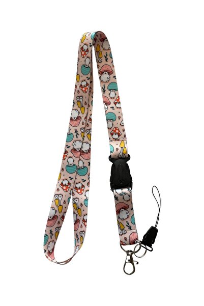 StormiStoretr Ara Aparatlı Mantar Desenli Boyun ipi Telefon Askısı