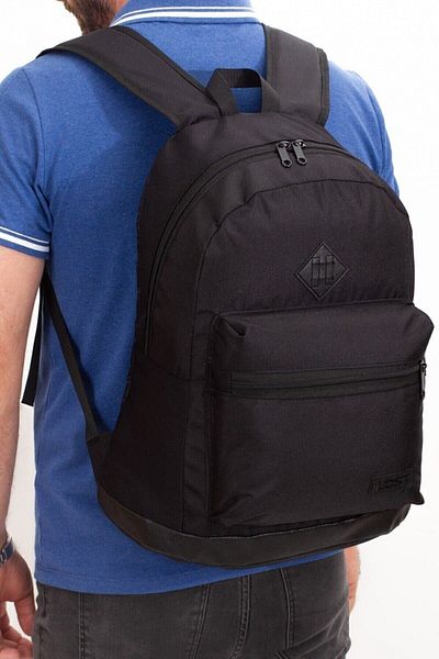 tuldar Unisex Black Waterproof Durable Fabric School Laptop Sports Backpack (35X45 CM)