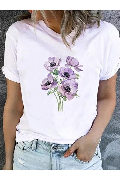 GALASHOP Λουλουδάτο γλυκό χαριτωμένο μπλουζάκι της δεκαετίας του '90 Model12