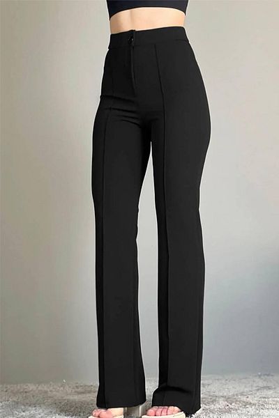 Ded COLLECTION Women's Lycra Buttoned Pants
