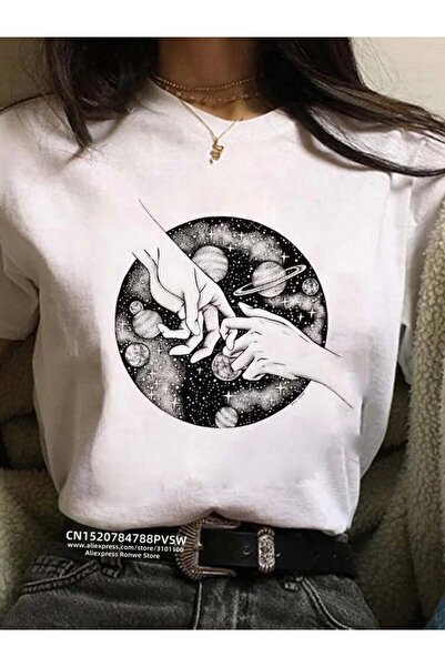 GALASHOP تي شيرت نسائي على شكل قمر هاراجوكو مضحك 90s للفتيات Mod26
