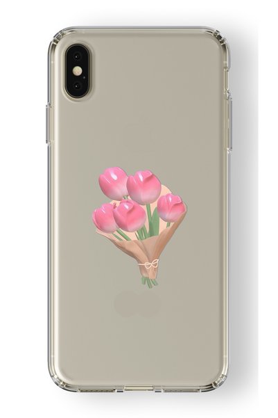 Multitronic حافظة شفافة مطبوعة بتصميم باقة الزنبق متوافقة مع هاتف Iphone X وXs