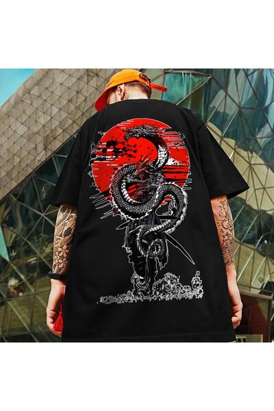 GALASHOP تي شيرت رجالي مطبوع عليه سيف الساموراي الياباني للجنسين Mod57