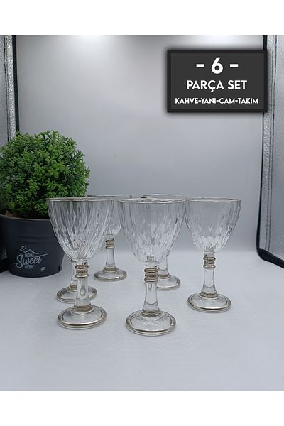 gkzglass home dekor New Year Orchid Glass Silver Coffee Side Water Glass Water Set for 6 People