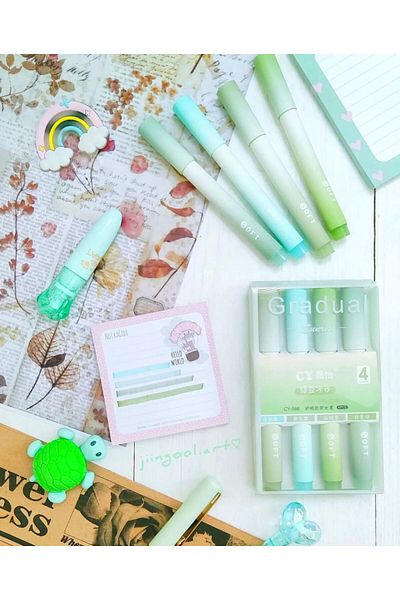 ÖZ KIRTASİYE Gradual Soft Colors Set of 4 Highlighters