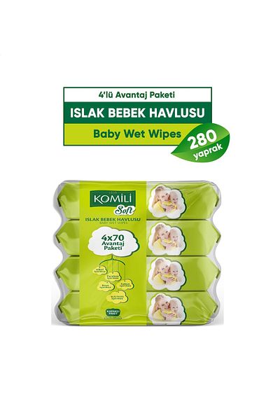 Komili Soft 70 Sheets 4 Pack Wet Wipes