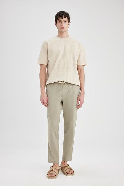 DeFacto Sommer-Jogginghose aus Baumwolle mit schmalem Bein, Schnürung und elastischen Taschen Z6475az24sp