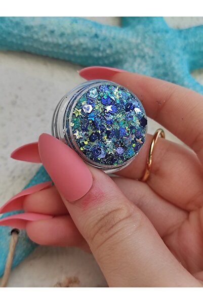 Serashine Glitter Jel Far Simli Yüz Ve Vücut Simi Blue Parlak Glitter 5ml