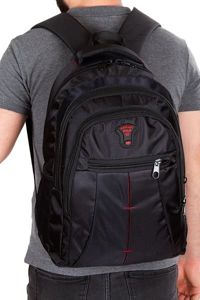 tuldar Men's Black Durable Waterproof Fabric Zippered Laptop School Sports And Backpack (32X47CM)