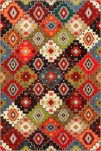 Rugs Modern Halı Διακοσμητικό χαλί με γεωμετρικό μοτίβο, μπακλαβά και πολύχρω...