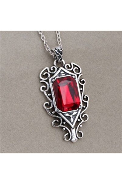 Modaadresiniz قلادة إيزابيل من الكريستال الأحمر
