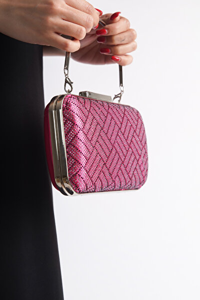 Moda Değirmeni Fuchsia Women's Stoned Evening Dress Bag BG1175-310-0003