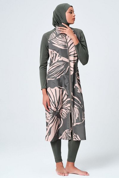 ALFASA Coral Long Hijab Swimsuit