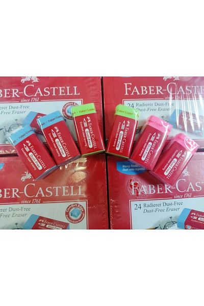 Faber Castell FABER-CASTELL MEDIUM SIZE 6-PIECE COLORED ERASER