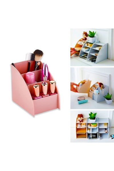 TBYSHOP منظم مكياج مكون من 3 أقسام، منظم سطح الطاولة، قطعة واحدة