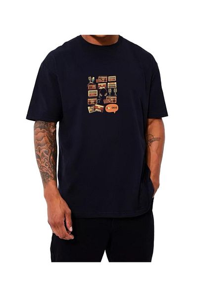 FGO GYM Tricou oversize din bumbac unisex cu imprimeu nostalgic