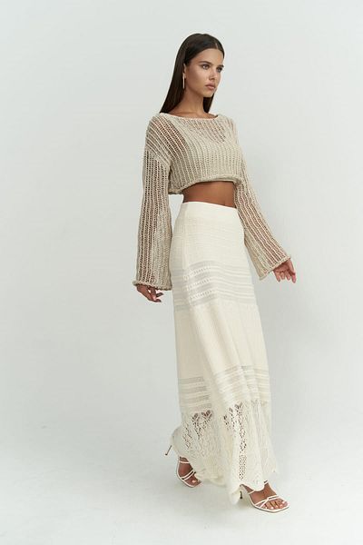 BOHEMAİ Maje Beige Strickrock