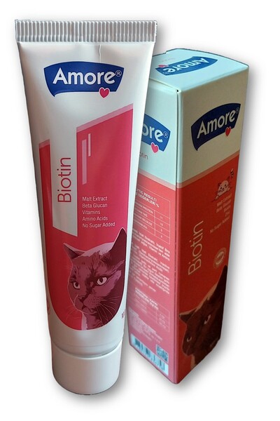 AMORE Biotin, Zinc, Beta Glucan, Malt Extract Cat Paste, Lezzetli Çinko D-Biy...