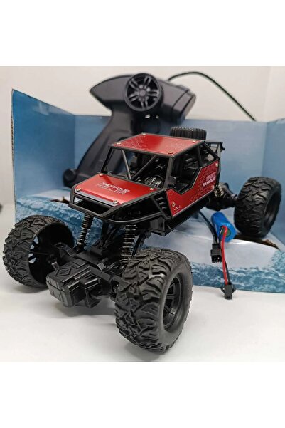 LRS STORE Uzaktan Kumandalı Şarjlı Off Road Jeep Metal Gövde Arazi Arabası 22,5 Cm Big Food Rock Crowler Araba