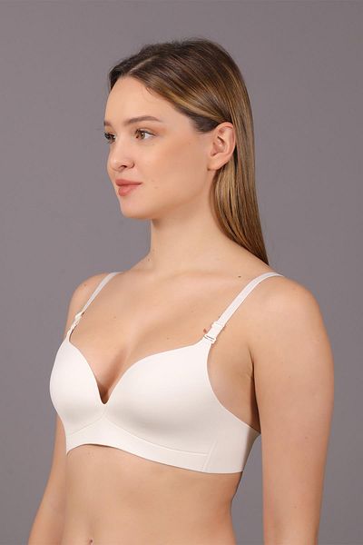 cotonhause Women's Laser Cut Thin Sponge Ecru Ghost Bra C5T4N1O633