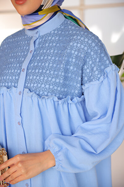 benguen Πλεκτό πουκάμισο με σχέδια 2028 Μπλε