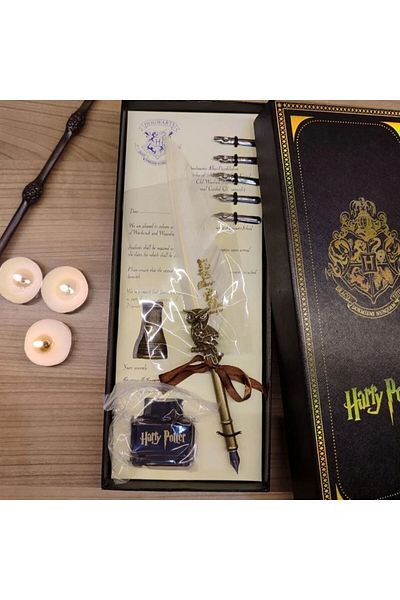 HEPBİMODA Harry Potter Feathered Ink Dip Pen Set