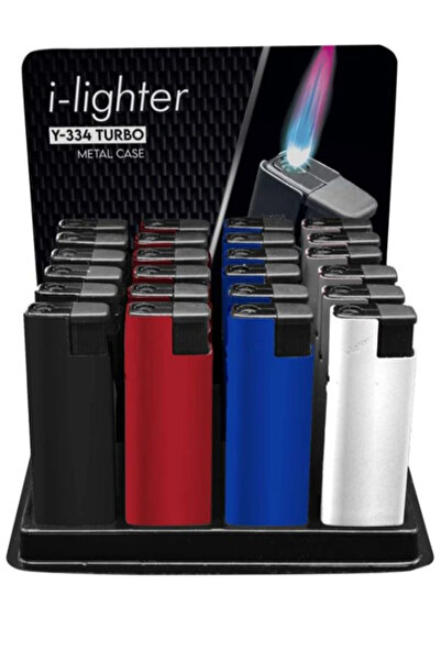 LİGHTER Toscow I-Lighter Turbo Metal Kasalı Çakmak 24'lü Paket