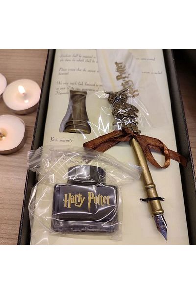 HEPBİMODA Harry Potter Feathered Ink Dip Pen Set
