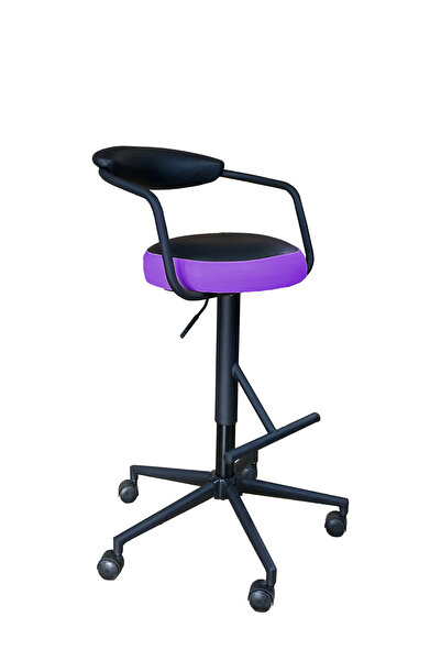 gizmo mobilya Döner Tekerlekli Mor Çalışma Taburesi