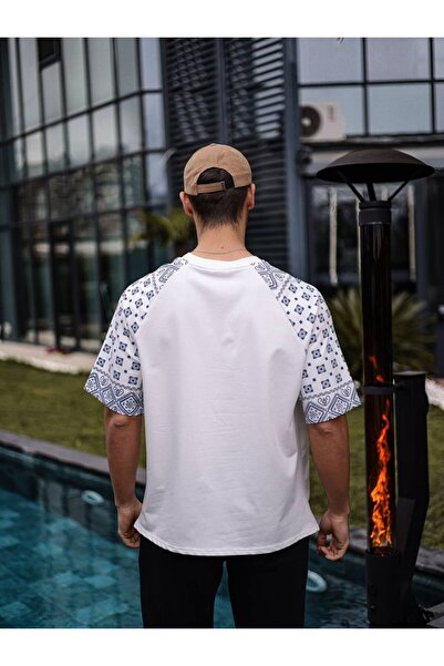 İLKCET MODA Sleeve Patterned Unisex Oversize T-shirt