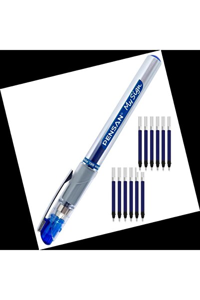 Pensan MY SIGN JEL İMZA KALEMİ MAVİ & 12 ADET  MY SIGN JEL ROLLER KALEM MAVİ ...