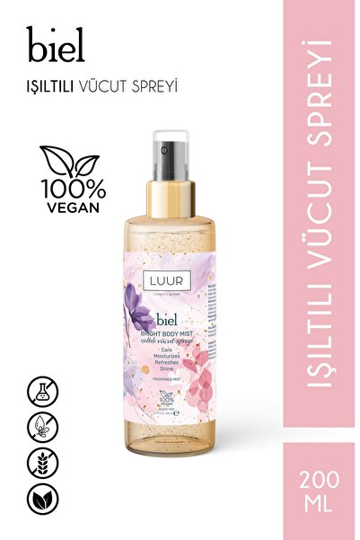 LUUR COSMETICS & MORE Biel Vücut Spreyi Simli Işıltılı Uzun Süre Kalıcı Koku ...
