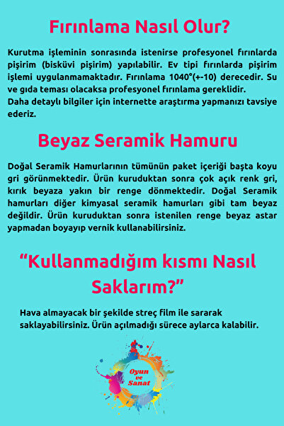 DSH Doğal Seramik Hamuru Seramik Hamuru, Kil Çamuru, Oyun Hamuru, Seramik Şekillendirme Ebeşuar Kalemi