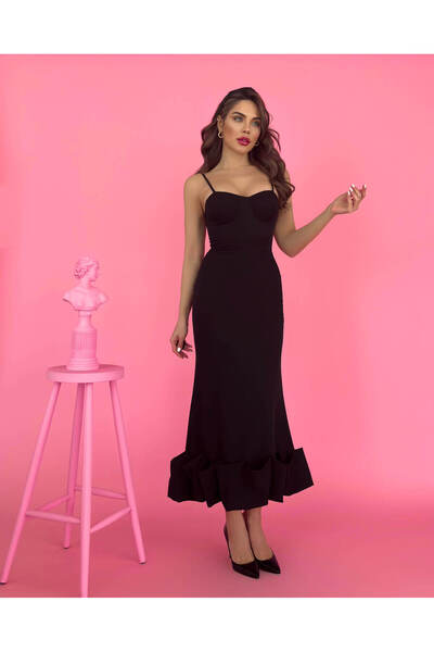 ESRAHELVACI Φόρεμα με μαύρη εφαρμογή στο κάτω μέρος