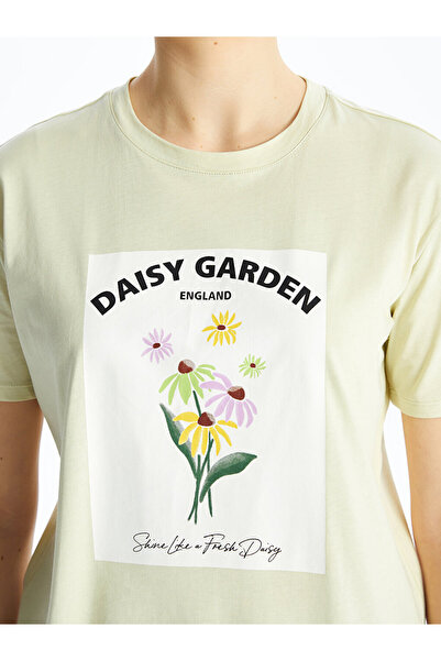 LC Waikiki LCW Crew Neck Printed Short Sleeve Oversize Women's Tunic