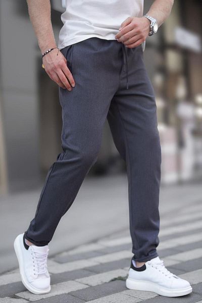 Madmext Anthracite Zipper Detailed Men's Trousers 6520