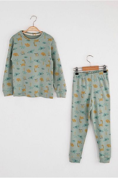 Çaputkids DINASOR PRINTED CHILDREN'S PAJAMAS SET