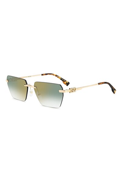 DSquared2 D0102/SPEFD658 Kadın Güneş Gözlüğü Gold Metal Çerçeve Yeşil Degrade...