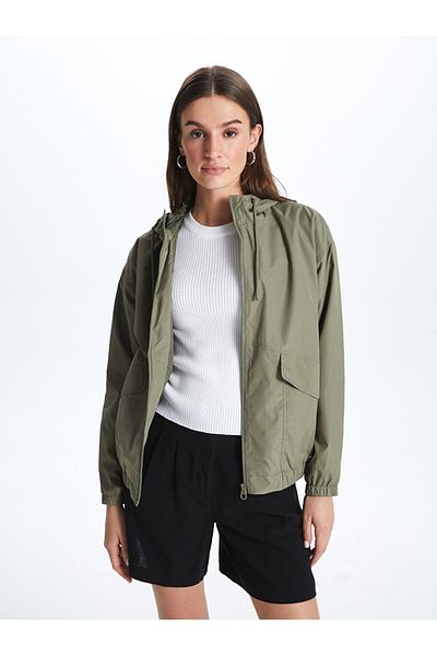 LC Waikiki LCW Hooded Plain Oversize Women's Raincoat