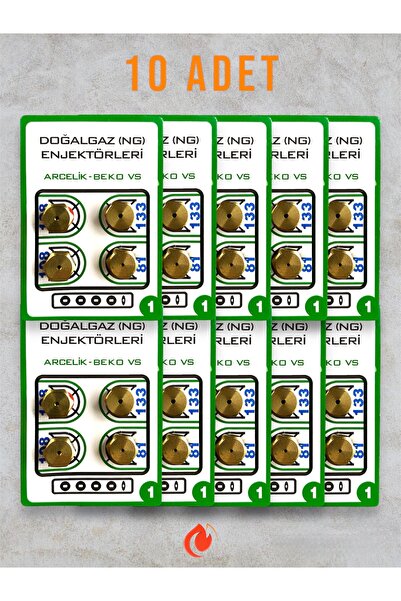 Universal 10 Adet - Doğalgaz Ocak Enjektör Meme - 9'luk Ocak Memesi