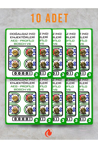 Universal 10 Adet - Doğalgaz Ocak Enjektör Meme - 7'lik Ocak Memesi